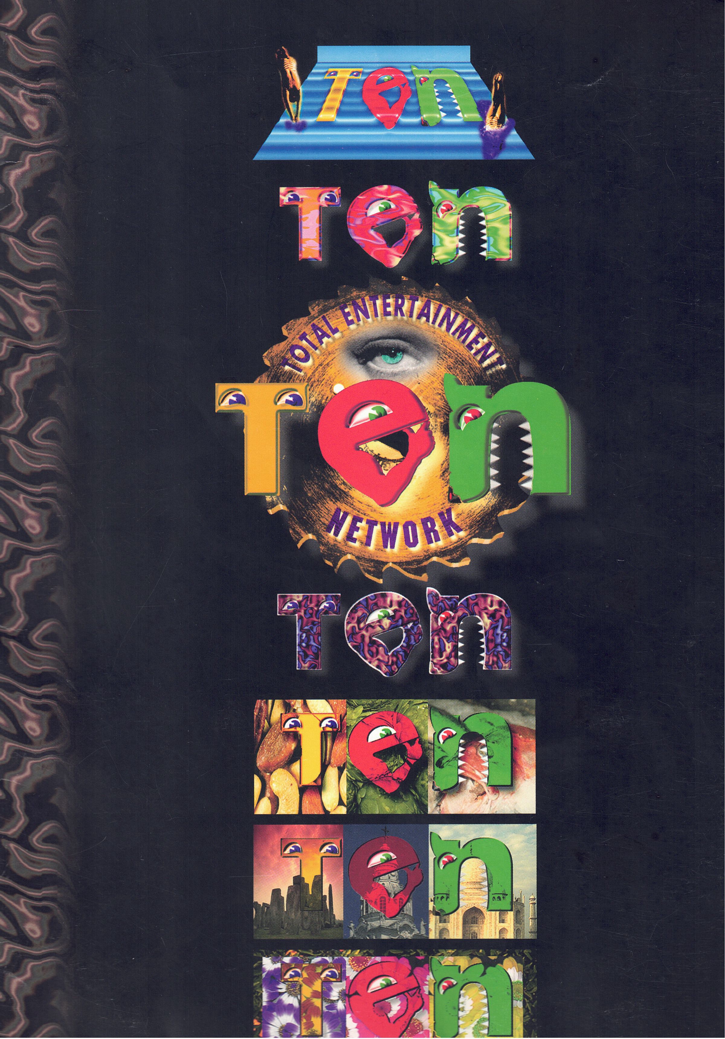 Original TEN presentation folder with colorful identity studies